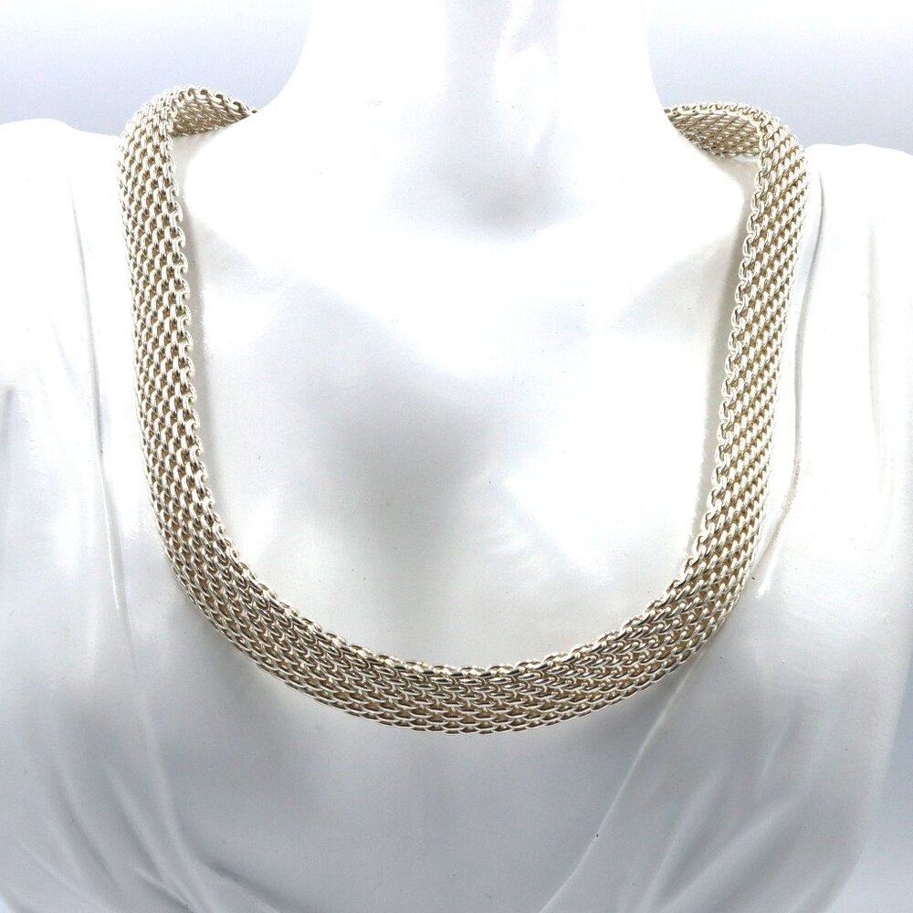 925 Sterling silver Tiffany & Co somerset mesh collar necklace